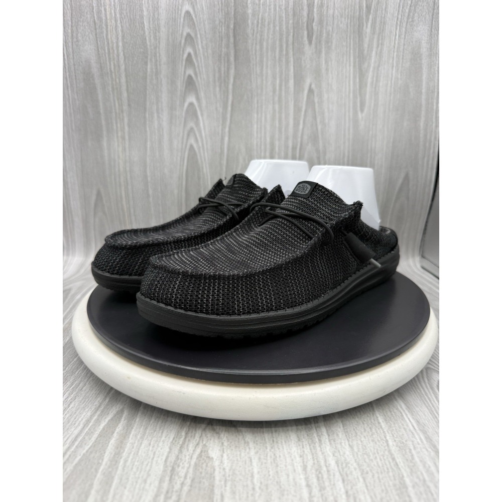 Hey Dude Wally Slip Stretch Sox Mens Size 9 Black Slip On Casual Shoes NEW